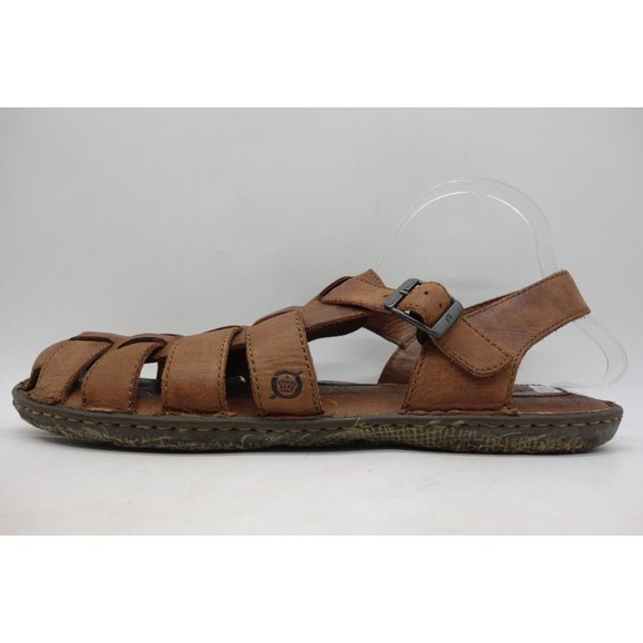 Born Logo Brown Leather Buckle Slip On Sandals Shoes Men's 46 / 12 - Picture 7 of 10